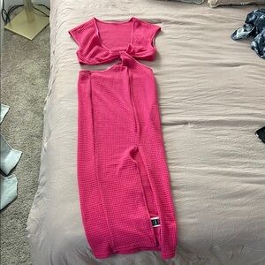 Pink Knit Two-Piece Set